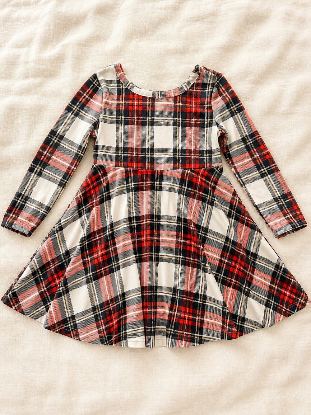 Marie Nicole Girls 2T Plaid Christmas Dress Red Black Holiday Twirl Long Sleeve